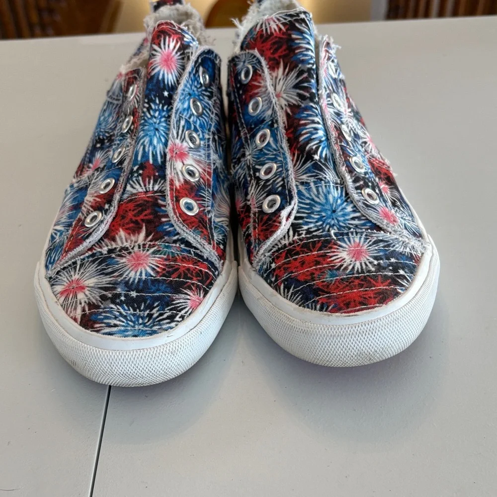 Conkys Women's Red and Blue Tie-Dye Sneakers - Picture 7 of 7